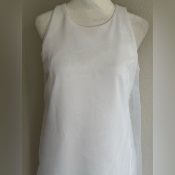 Kenneth Cole Women's Sheer-Overlay White Midi Dress - Picture 9 of 10
